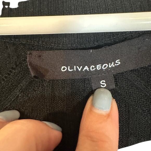 Olivaceous Black Ribbed Textured Long Sleeve Button Front Maxi Dress Women Sz S - Picture 7 of 9